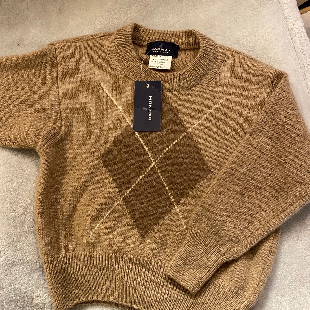 NWT Italian Cashmere Boys Barnum Sweater 3T